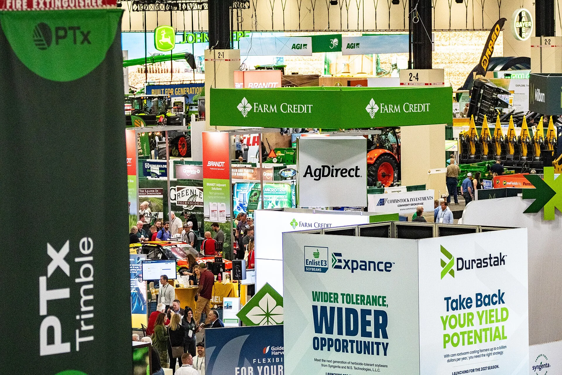 The exposition hall had numerous vendors along with the U.S. Department of Agriculture , USDA, staff had a booth (not seen) and interacted with farmers and industry partners on the trade show to answer questions and to log into a new online portal during the 2026 Commodity Classic where producers ex